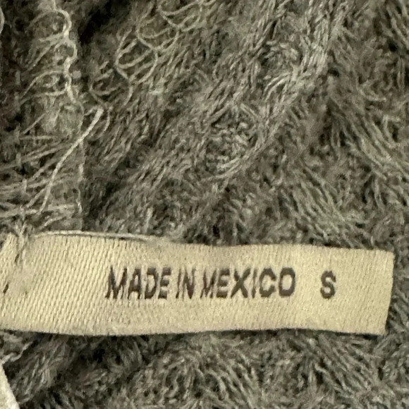 Paper Crane cropped waffle knit hooded sweater. Grey Size small - Picture 5 of 6